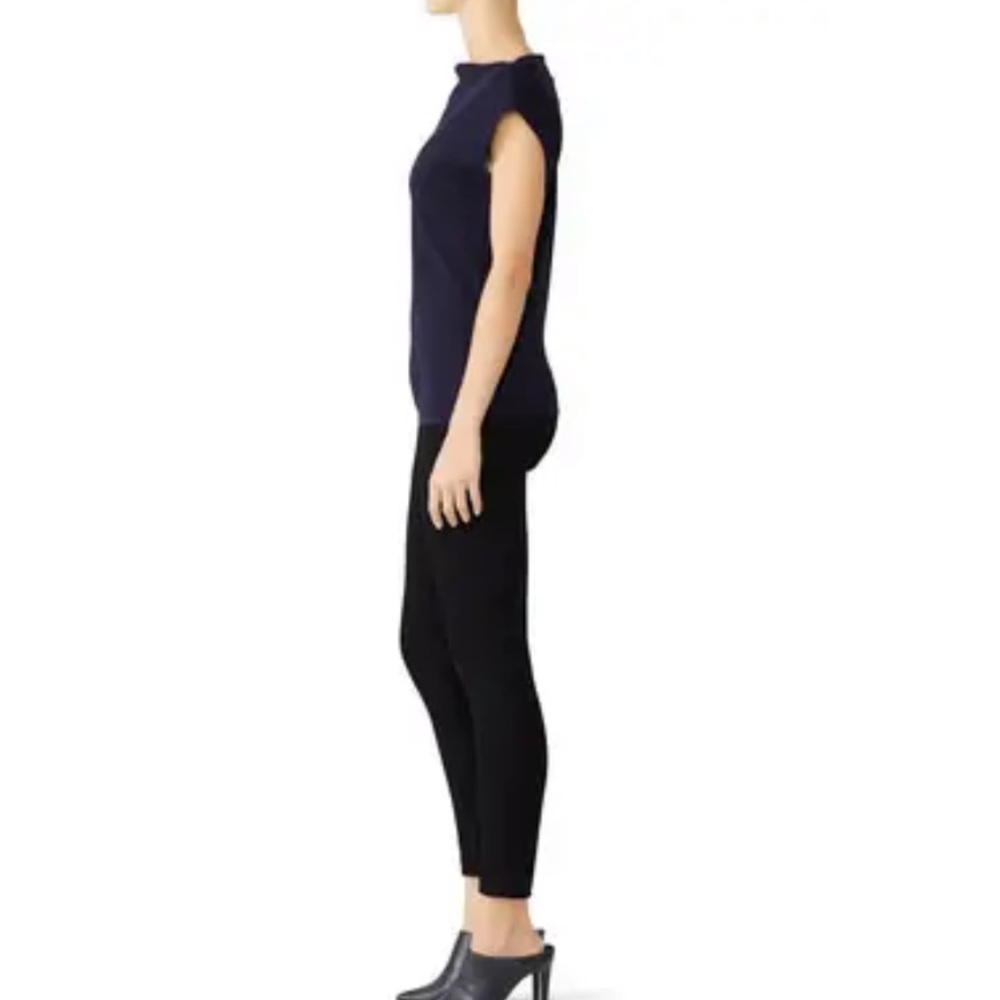 NWT Theory Navy Boatneck Cap Sleeve Blouse Tank - Picture 8 of 9